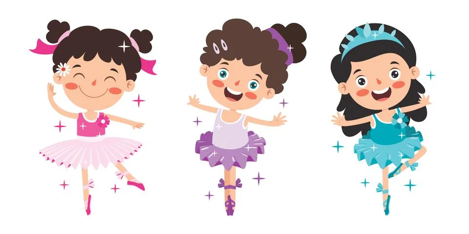Cartoon Character Performing Classical Ballet Stock Illustration