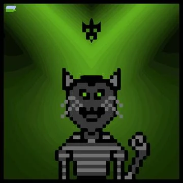 Cartoon character in pixel vector art using a color filled background Stock Illustration