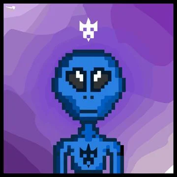 Cartoon character in pixel vector art using a color filled background Stock Illustration