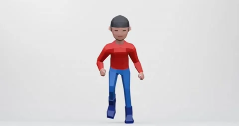 Cartoon character in running animation Stock Footage 196381105