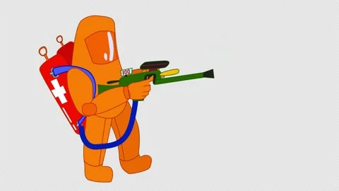 Cartoon character shoots Stock Footage 168683036