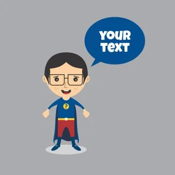 Cartoon character with speech bubble Stock Illustration