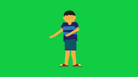 Cartoon character talking with hand movements loop Stock Footage 306057530