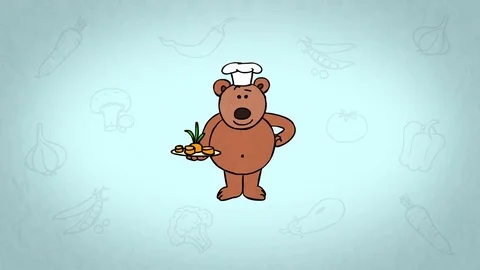 Cartoon Character Teddy Bear Chef 動画素材 85217766