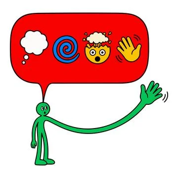 Cartoon Character with Thought Bubble Stock Illustration