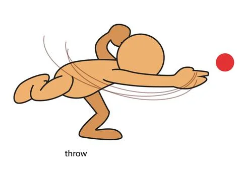 Cartoon character throw, Stock Illustration