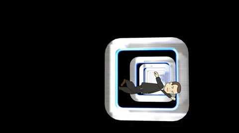 Cartoon Character, Trapped in Tunnel Effect: Loop Video stock 46549621