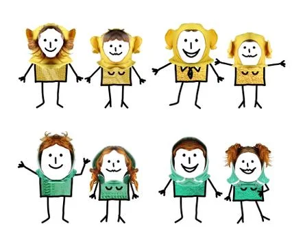 Cartoon characters with accessories - Couples Stock Illustration