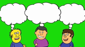 Cartoon characters and speech bubbles on green screen version 動画素材 85905208