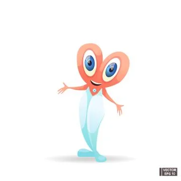 Cartoon characters icon cute scissors. Stockillustratie