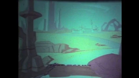 Cartoon characters The Road Runner and Wile E. Coyote advertise Plymouth cars, Stock Footage 141577377