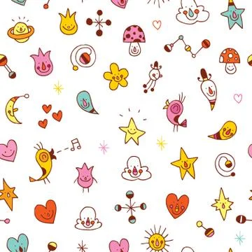 Cartoon characters seamless pattern 스톡 일러스트