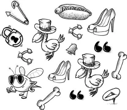 Cartoon characters seamless pattern Stock-Illustration