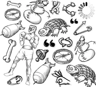 Cartoon characters seamless pattern イラスト素材