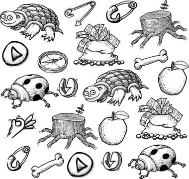Cartoon characters seamless pattern Stock Illustration
