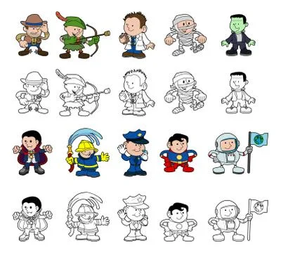Cartoon characters set Stockillustratie