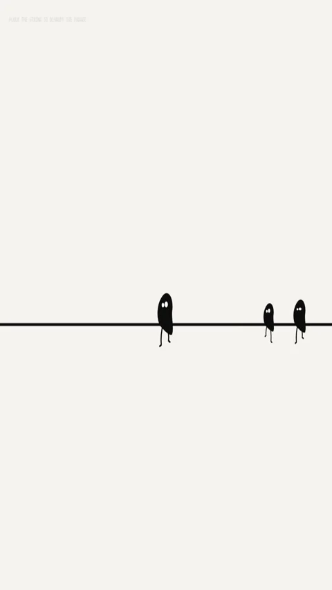 Cartoon Characters Walking Along Thin Horizontal Line Artwork Design Stock Footage 341845832