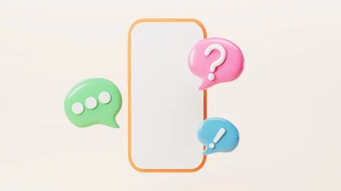 Cartoon chat bubble, message bubbles, 3d rendering. Stock Footage 283642339
