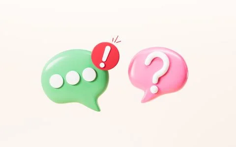 Cartoon chat bubble, message bubbles, 3d rendering. Stock Illustration