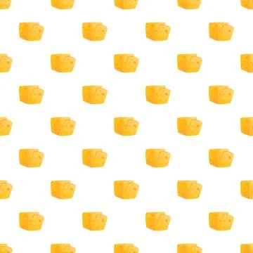 Cartoon cheese block seamless repeating pattern background Stock Illustration