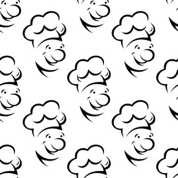 Cartoon chef character seamless pattern 스톡 일러스트