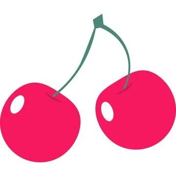 Cartoon cherries vector cherry vector berry fruit icon isolated on white Иллюстрация