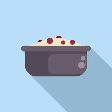 Cartoon cherry pie in baking dish illustration Stock Illustration