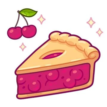 Cartoon cherry pie Stock Illustration