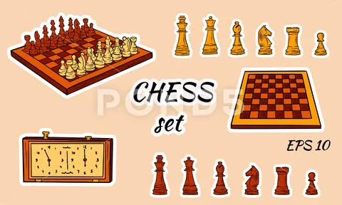Cartoon chess pieces. Stock Illustration