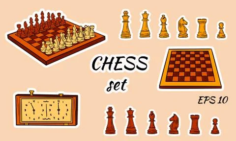 Cartoon chess pieces. Stock Illustration