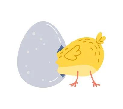 Cartoon chick character hatching from the egg Stock-Illustration