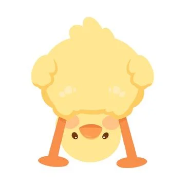 Cartoon Chick Doing a Handstand Stock Illustration