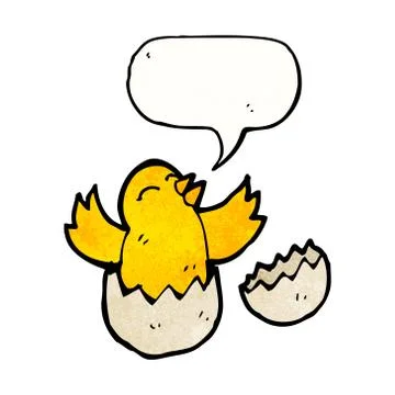Cartoon chick hatching from egg Stock Illustration