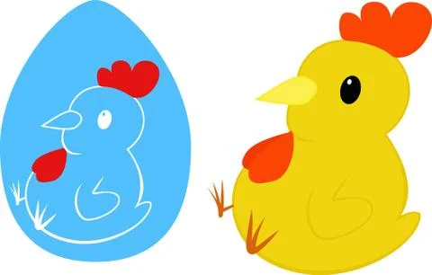 Cartoon chicken. chick in egg Stock Illustration