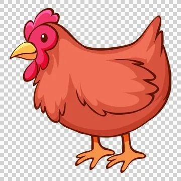 Cartoon Chicken Standing Alone Ilustração Stock