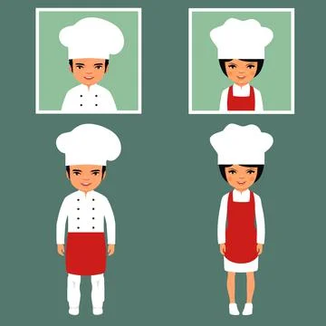 Cartoon Chief Cook Character Stock Illustration