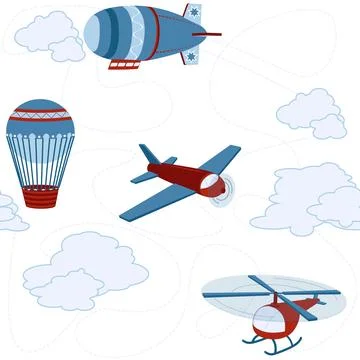 Cartoon childish seamless vector pattern Stock Illustration