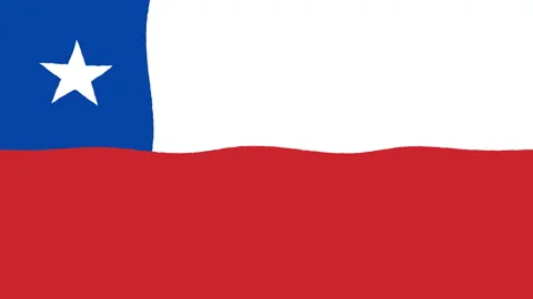 Cartoon Chile Flag Wavy Motion Background with Seamless Ripple Distortion Stock Footage 203998936