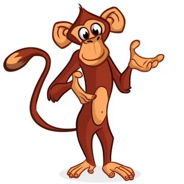 Cartoon chimpanzee monkey. Vector illustration of isolated Stock Illustration