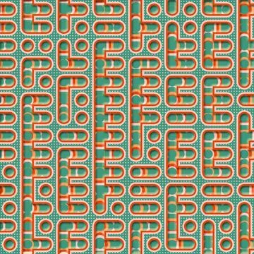 Cartoon chip with current flowing. 3d rendering illustration background Stock Illustration