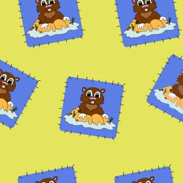 Cartoon chipmunk for fabrick Stock Illustration