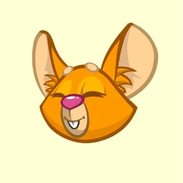 Cartoon chipmunk head. Vector illustration of brown smiling chipmunk icon Stock Illustration