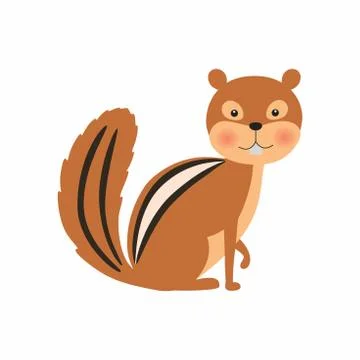 Cartoon chipmunk. Vector illustration isolated on white background. Stock Illustration