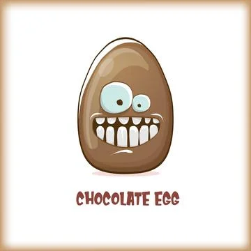 Cartoon chocolate easter egg cartoon characters isolated on white background. My Stock Illustration