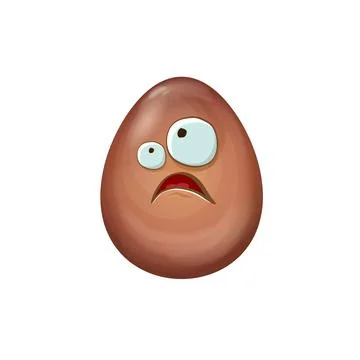 Cartoon chocolate easter egg character isolated on white background. Smiling Egg イラスト素材