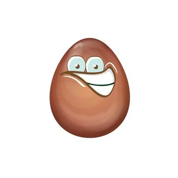 Cartoon chocolate easter egg character isolated on white background. Smiling Egg イラスト素材