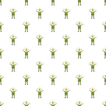 Cartoon christmas elf seamless pattern with stars Stock Illustration