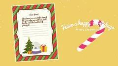 Cartoon Christmas Letter Postcard Stock After Effects