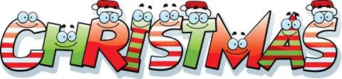 Cartoon christmas text Stock Illustration
