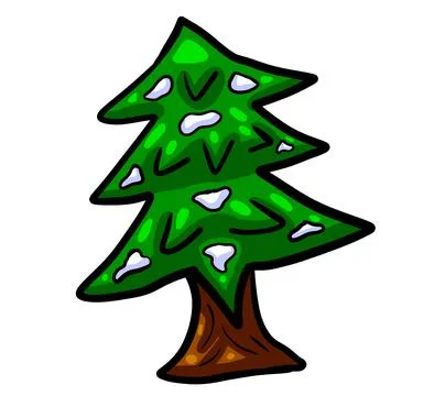 Cartoon Christmas Tree Stock Illustration